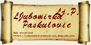 LJubomirka Paskulović vizit kartica